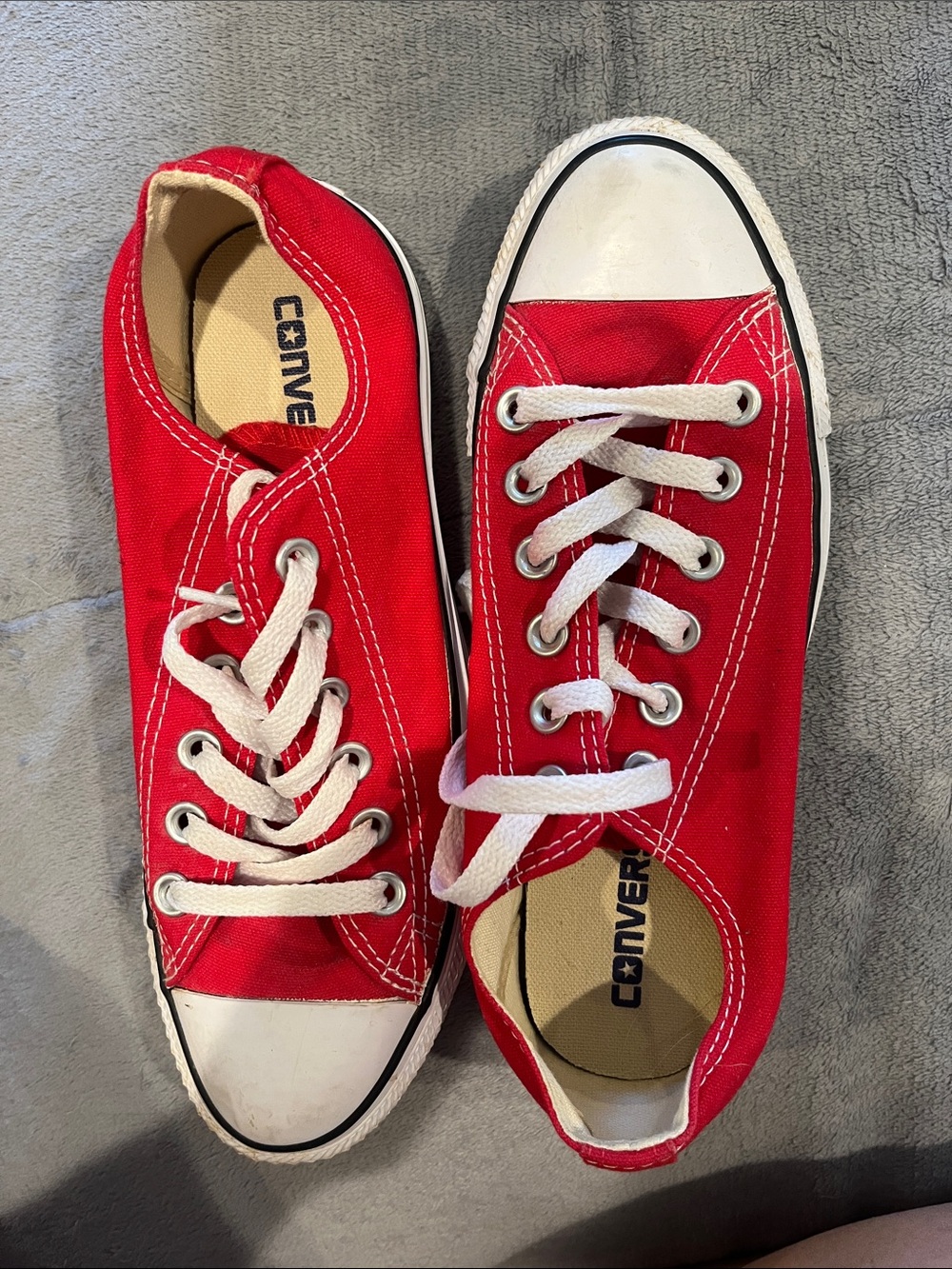 Women’s Converse Red Canvas Low-Top Sneakers